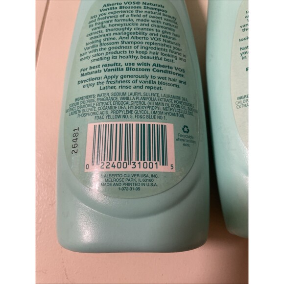 NOS Discontinued Alberto V05 Naturals shampoo & conditioner set Vanilla Prop USA - Picture 6 of 7